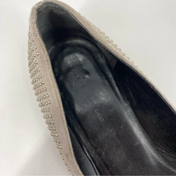 Balenciaga y2k Gray Studded Ballet Flats - Picture 3 of 16